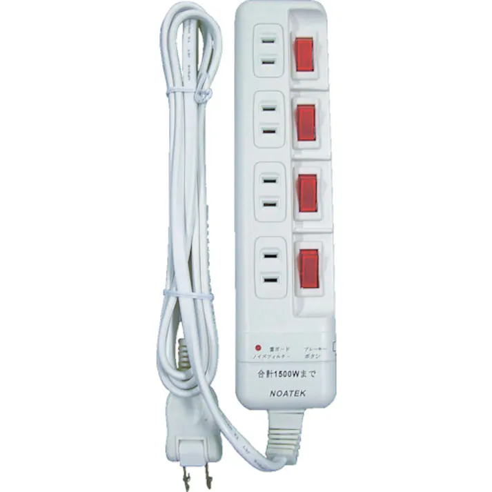 【CAINZ-DASH】ノア 雷ガード付 4ヶ口4スイッチ省エネタップ NC-5570S【別送品】