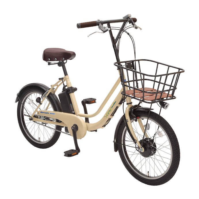 【自転車】《丸石サイクル》電動ミニベロ車 ビューピッコリーノ 20インチ アイボリー(販売終了)