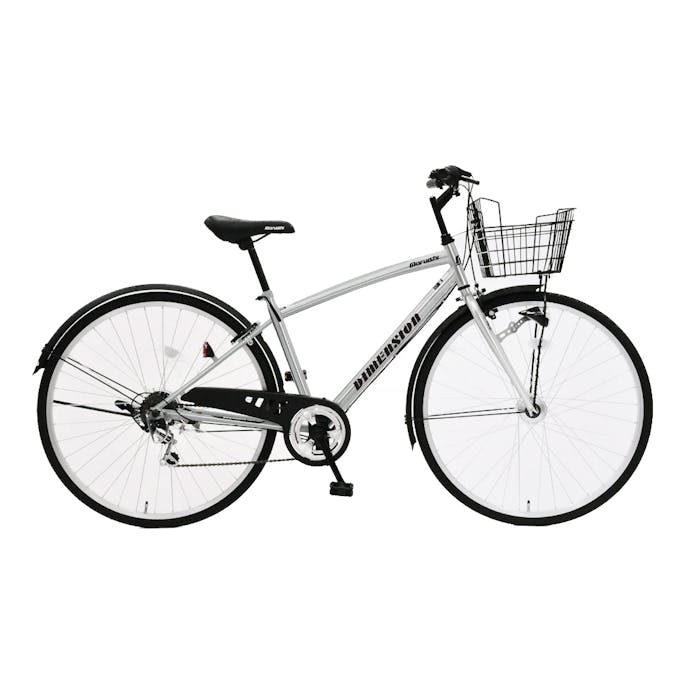 【自転車】《丸石サイクル》 ディメンションクロスHD 27インチ 外装6段変速 ニッケルシルバー