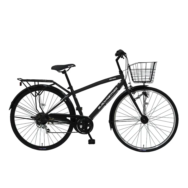 【自転車】クロスバイク ブラックパンサーHD 27インチ 外装7段 マットブラック