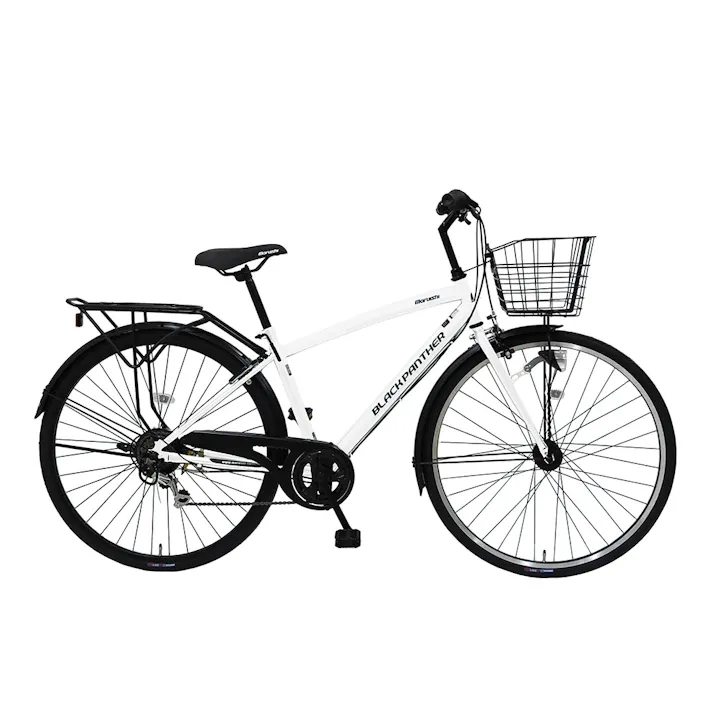 【自転車】クロスバイク ブラックパンサーHD 27インチ 外装7段 マットホワイト
