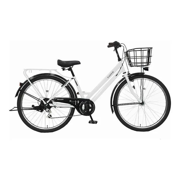 【自転車】25年モデル ルイードシティHD 26インチ 外装6段変速 266×1.85 ハーフマットホワイト