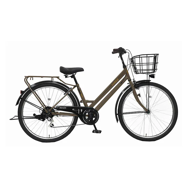 【自転車】軽快車 ファットルイード 2026 27インチ 外装6段 ミリタリー