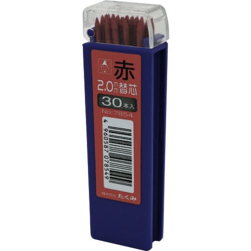 たくみ ノック式鉛筆 替芯 赤 30本入 7854 建築用筆記具 たくみ ノック式鉛筆 替芯 赤 30本入 7854 建築用筆記具