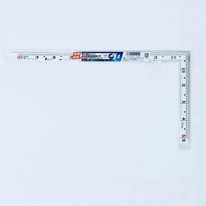 曲尺同厚 ホワイト 1尺/30cm 併用目盛 名作 11105