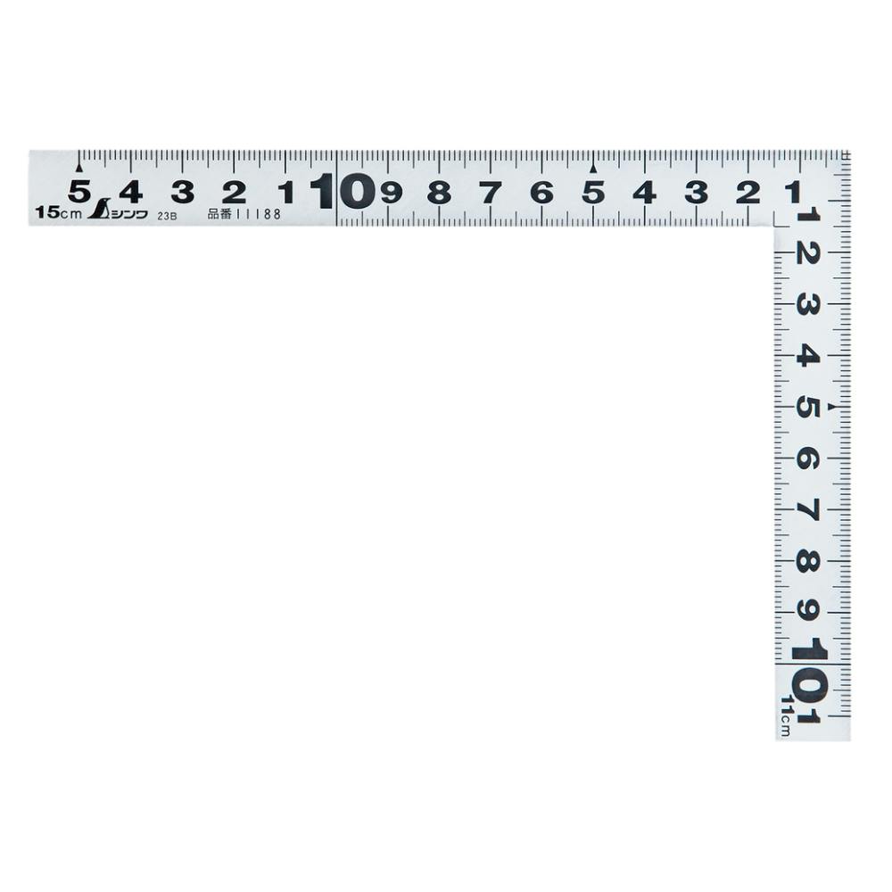 曲尺平ぴた シルバー 15×11cm 表裏同目 11188 直尺・曲尺 曲尺平ぴた シルバー 15×11cm 表裏同目 11188 直尺・曲尺