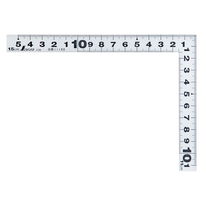 シンワ測定 曲尺平ぴた シルバー 15×11cm 表裏同目 11188