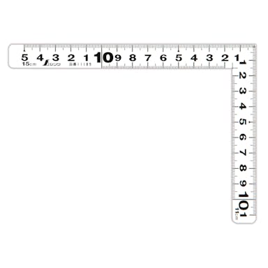 シンワ測定 曲尺平ぴた ホワイト 15×11cm 表裏同目 11189