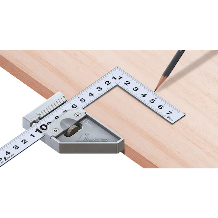 【CAINZ-DASH】シンワ測定 曲尺平ぴた シルバー 15cm 表裏同目 ストッパー金属製付 12482【別送品】