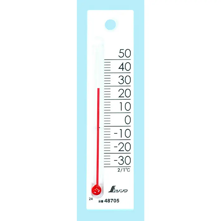 温度計プチサーモスクエア たて12cm ホワイト 48705