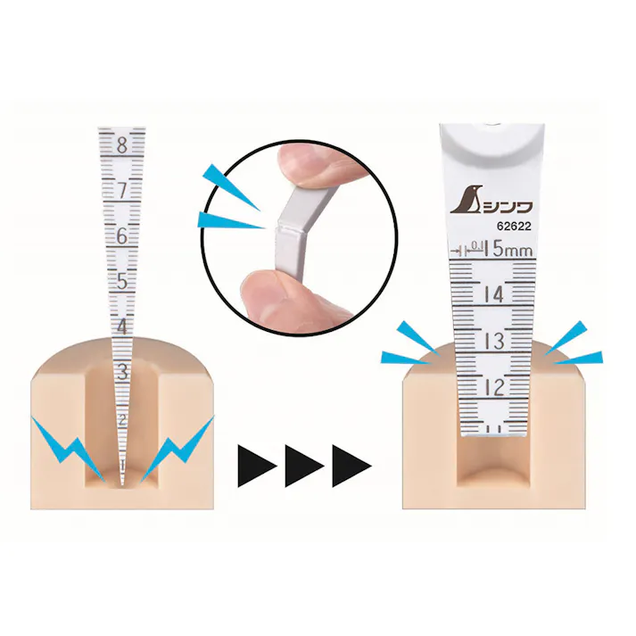 テーパーゲージ ABS製 1~15mm ホワイト 62622