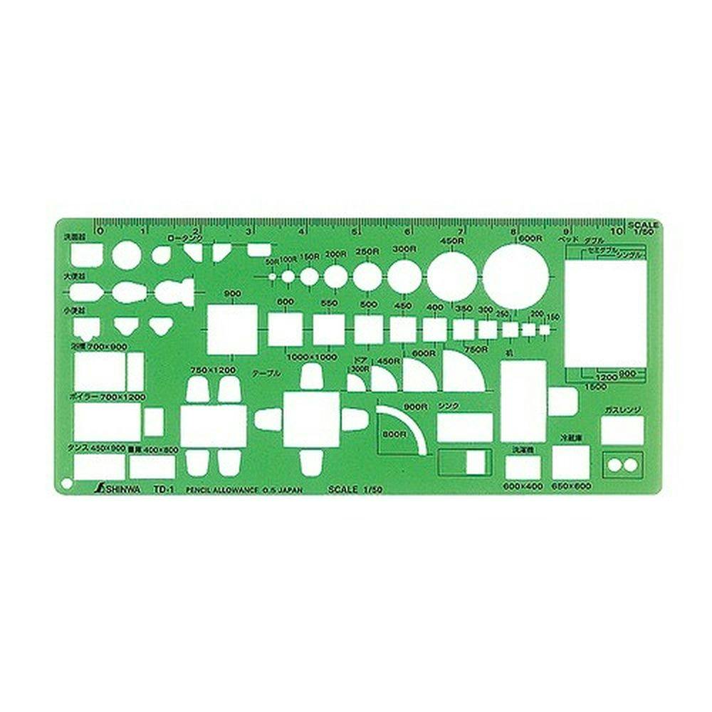 テンプレート 家具記号定規 1/50 TD-1 66007