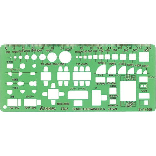 シンワ測定 テンプレートTD-2 66008 建築用筆記具 シンワ測定 テンプレートTD-2 66008 建築用筆記具