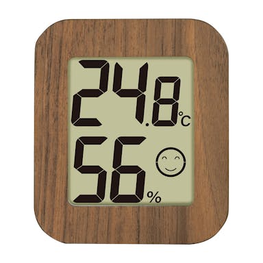 シンワ測定 デジタル温湿度計 環境チェッカー ミニ 木製 ダークブラウン