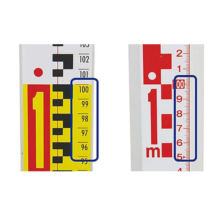 アルミスタッフ2 3m3段 表面10mmピッチ 裏面1mmピッチ目盛付 73264
