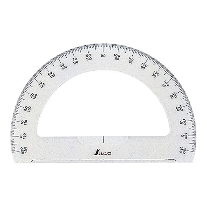 分度器 アクリル製180度 15cm 半円 74918