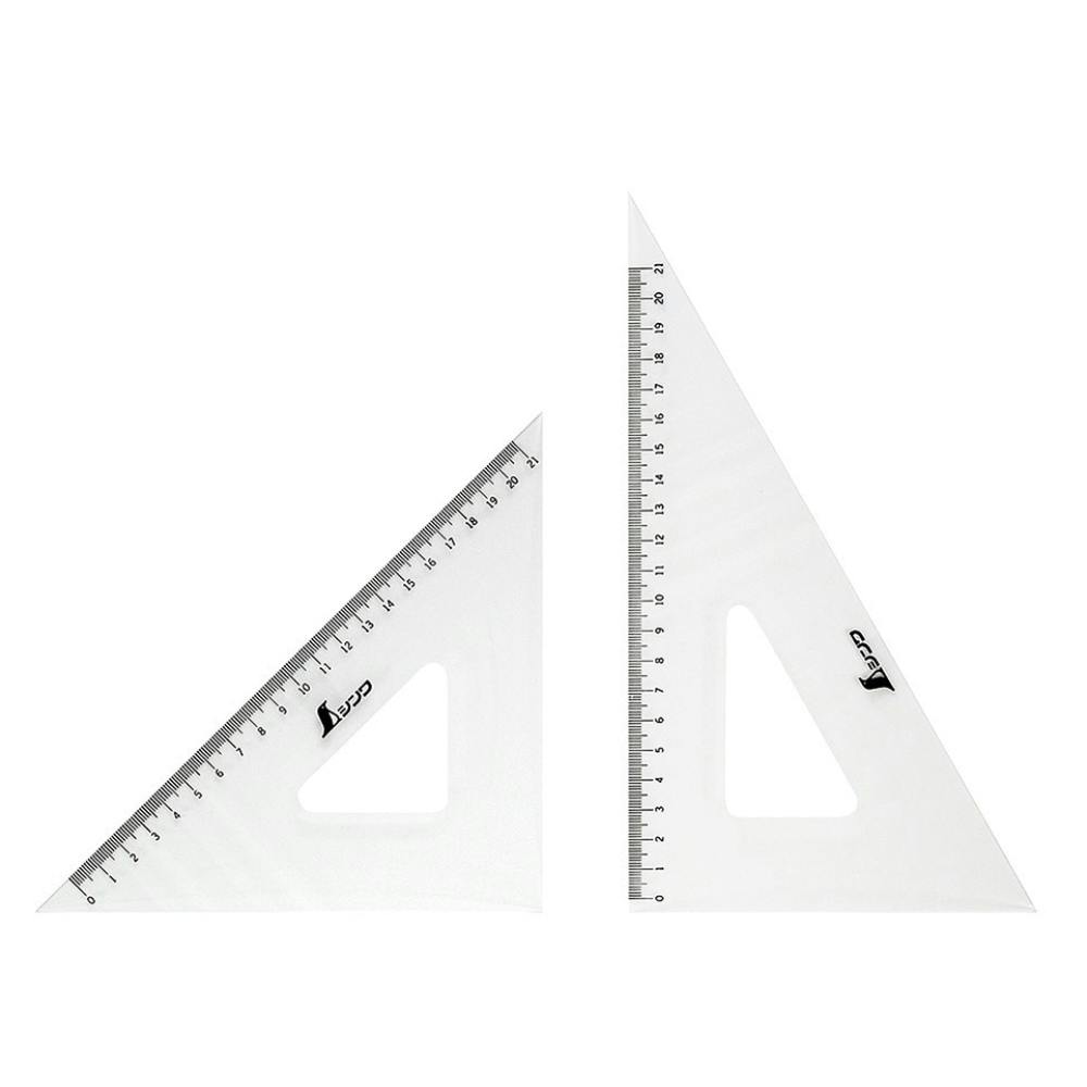 アクリル三角定規 目盛付 24cm 75256 2枚組