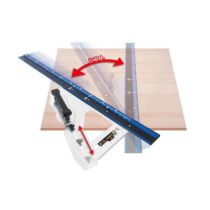 丸ノコガイド定規 エルアングル Plus シフト 45cm 寸勾配切断機能付 79052