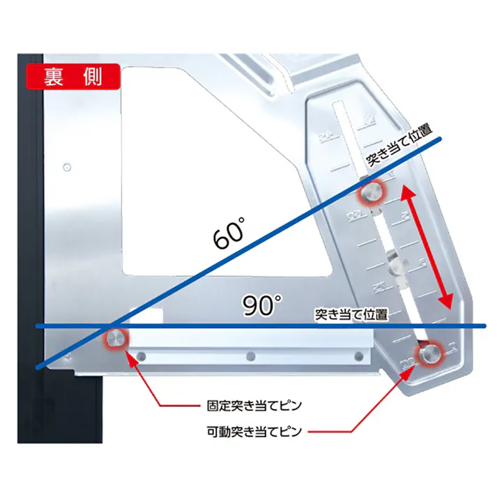 丸ノコガイド定規 エルアングル Plus シフト 45cm 寸勾配切断機能付 79052
