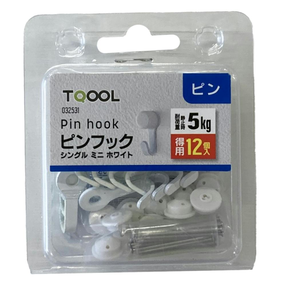 ピンフック シングル ミニ ホワイト 32531 得用 12個入 | ねじ・くぎ