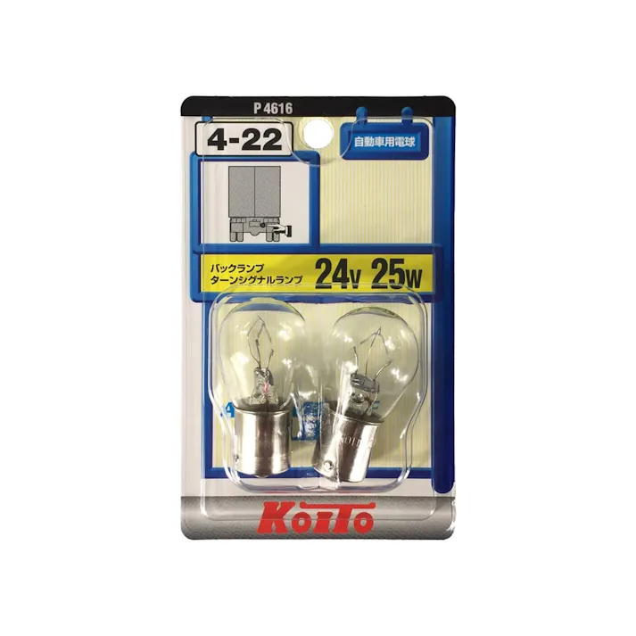 KOITO ノーマルバルブ テール&ストップ球 補修用 4-22 24V25W P4616