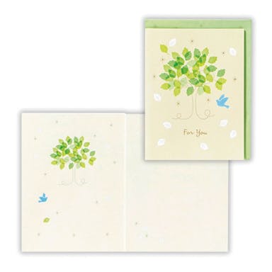 日本ホールマーク 多目的カード シャイニーウィッシーズ 木と青い鳥2