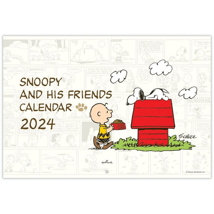日本ホールマーク 2024年 壁掛け スヌーピー ピーナッツ 二つ折りカレンダー大