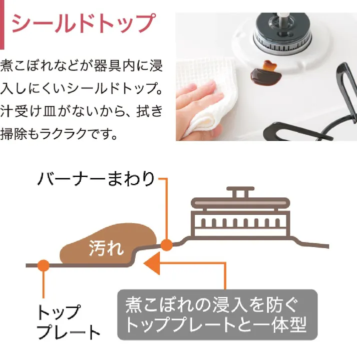 ガステーブル LP(プロパン)ガス用 左強火力 片面水無し IC-S87-L(販売終了)