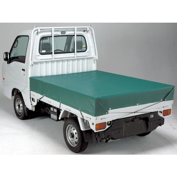 【CAINZ-DASH】萩原工業 ターピー エステル帆布トラックシート H-4号 3t・2tトラック グリーン 2.66m×4.6m HH-4【別送品】
