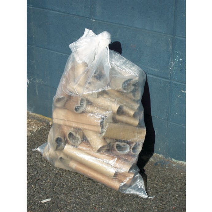 【CAINZ-DASH】萩原工業 収納袋　雑袋Ｎｏ．２１０（シボリロープ付）　６０ｃｍ×９０ｃｍ　透明 21025P【別送品】