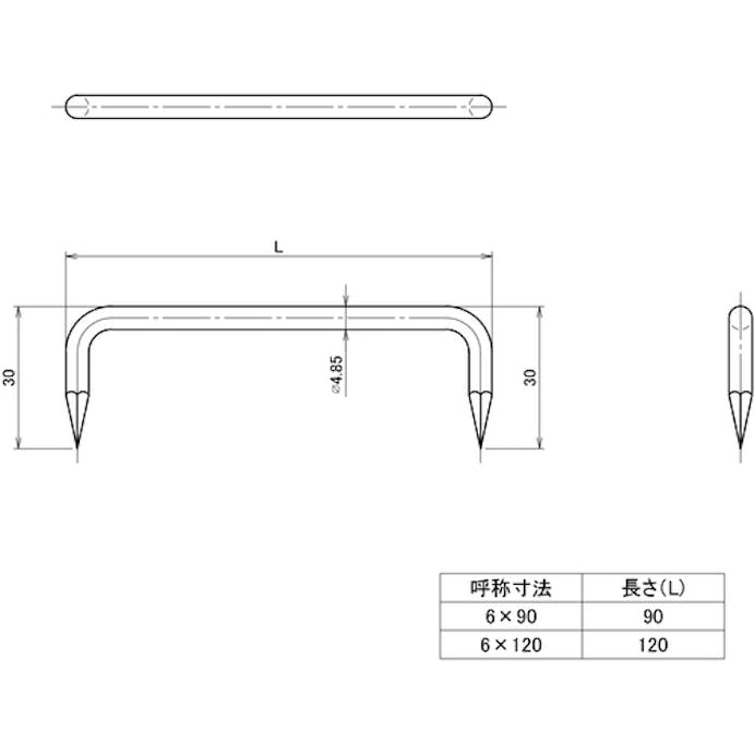 【CAINZ-DASH】ダイドーハント クロメート　カスガイ　６Ｘ１２０　 00030305【別送品】