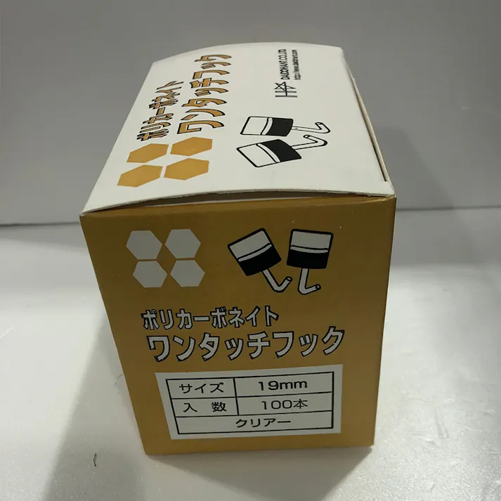 ポリカワンタッチフック クリアー 19 100入