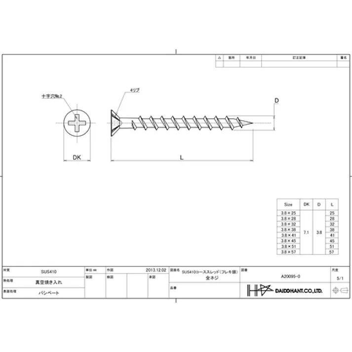 【CAINZ-DASH】ダイドーハント ステンレス (SUS410) コーススレッドフレキ 3.8X28(1000本) 00045895【別送品】