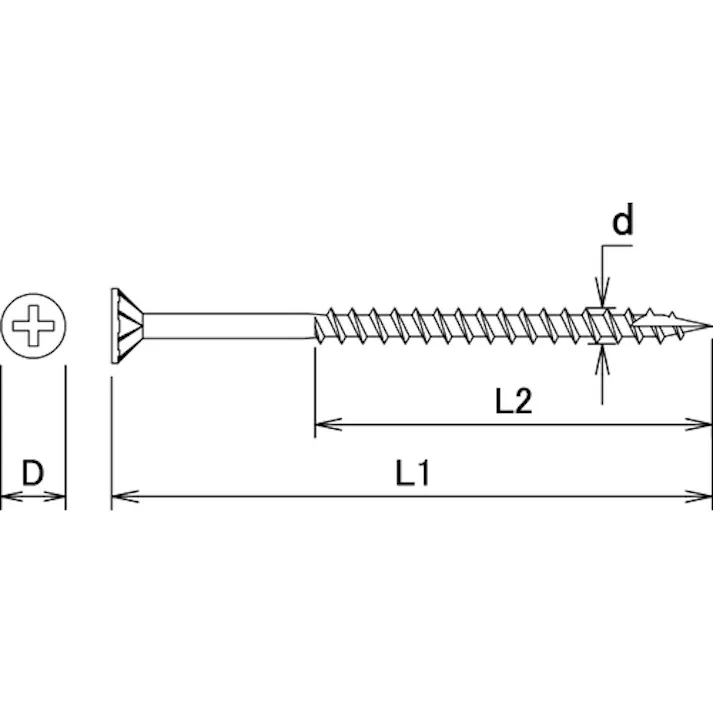 【CAINZ-DASH】ダイドーハント ステンレス軸細コーススレッド フレキ頭 3.3x40 (約700本入) 00047841【別送品】