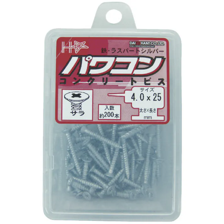 【CAINZ-DASH】ダイドーハント パワコン 鉄ラスパート 皿 4×25 (1Pk(箱)=200本入) 00048300【別送品】