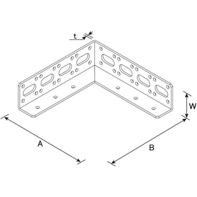 【CAINZ-DASH】ダイドーハント 補強金物　多孔式アングル　３×１５０×１５０ 00063334【別送品】