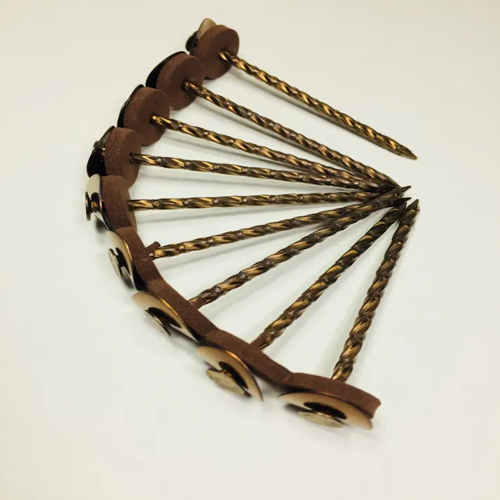 ステン連結傘釘パワースクリュー ブロンズ 12×65mm 10連