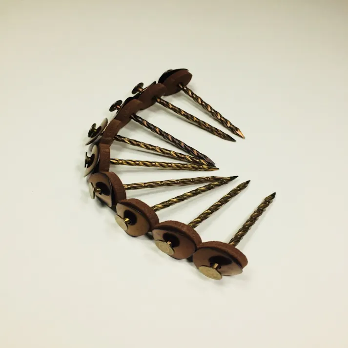 ステン連結傘釘パワースクリュー ブロンズ 12×50mm 10連