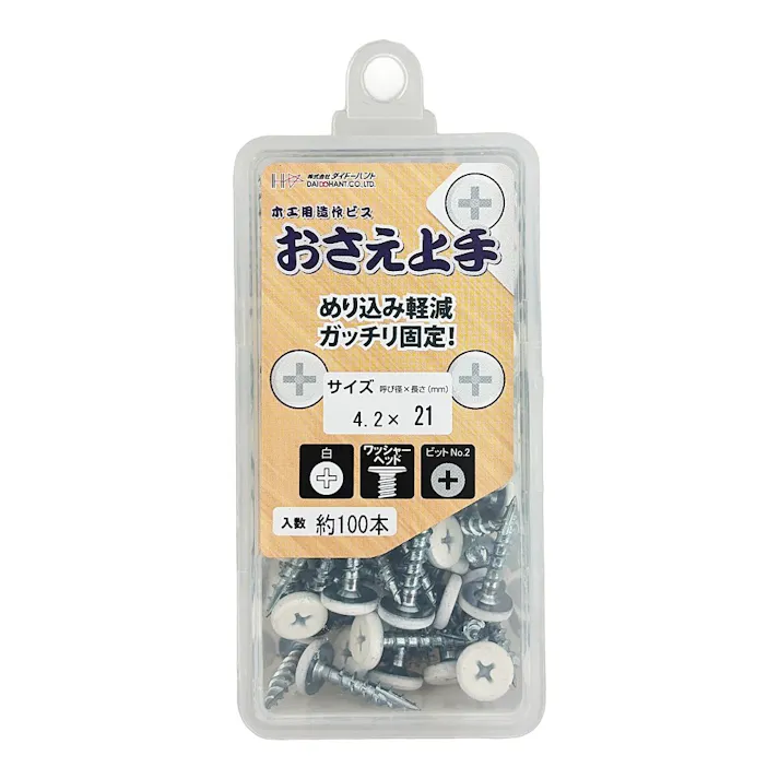 木工用造作ビスおさえ上手 白 4.2×21mm 約100本