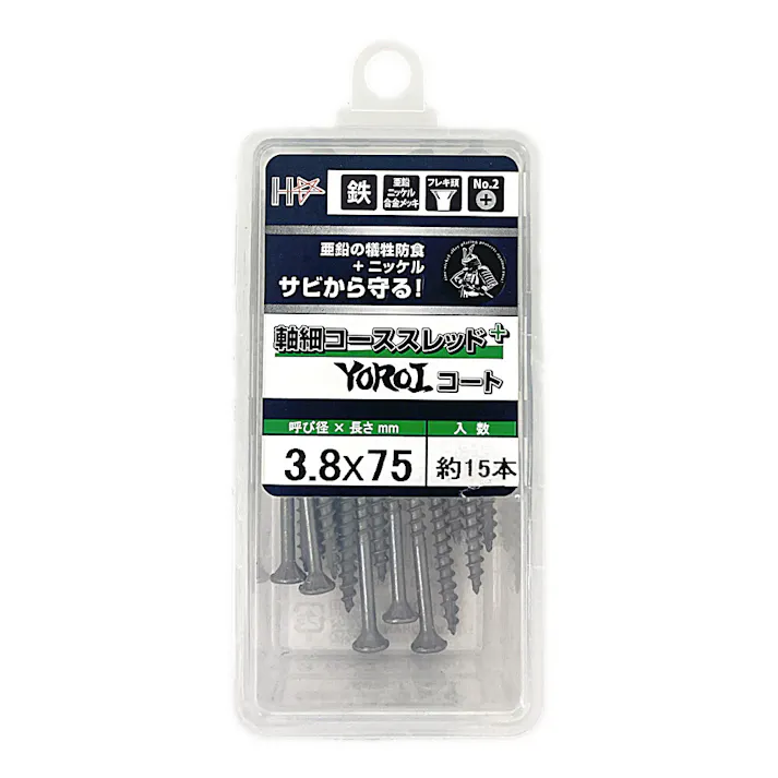 SHC軸細コーススレッド+ 3.8×75mm 15本