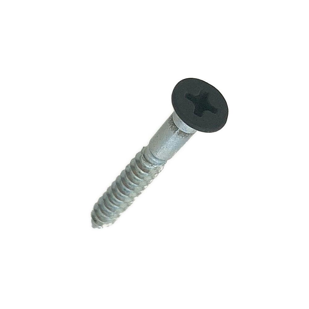 BMネジカラー木ねじ 皿頭 鉄/ユニクロめっき 黒 3.5×32mm 10本