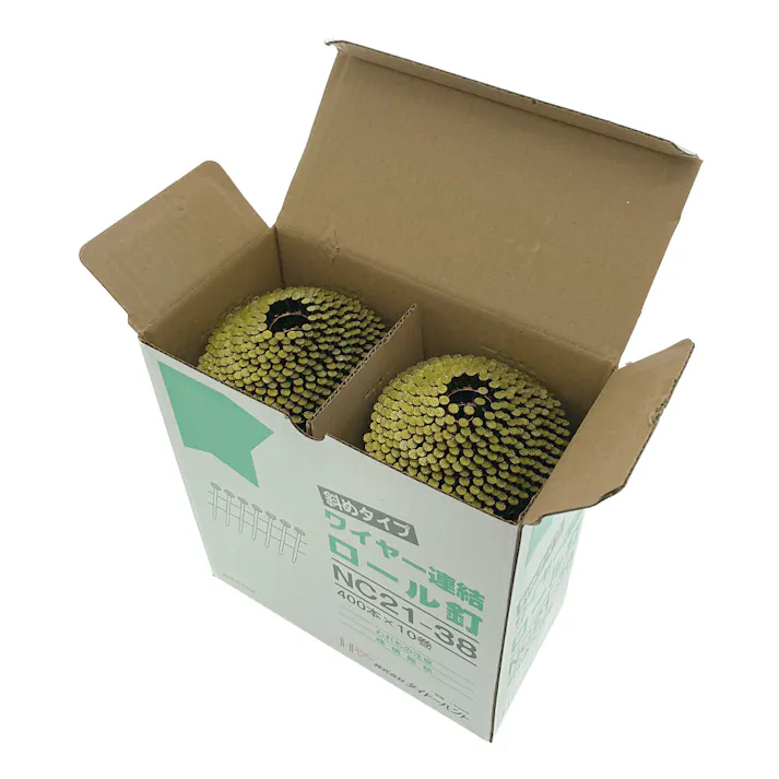 ワイヤー連結ロール釘 400本×10巻 NC21-38 小箱