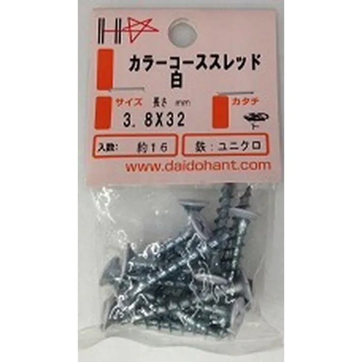 HP カラーコーススレッド 白 3.8×32mm 16本