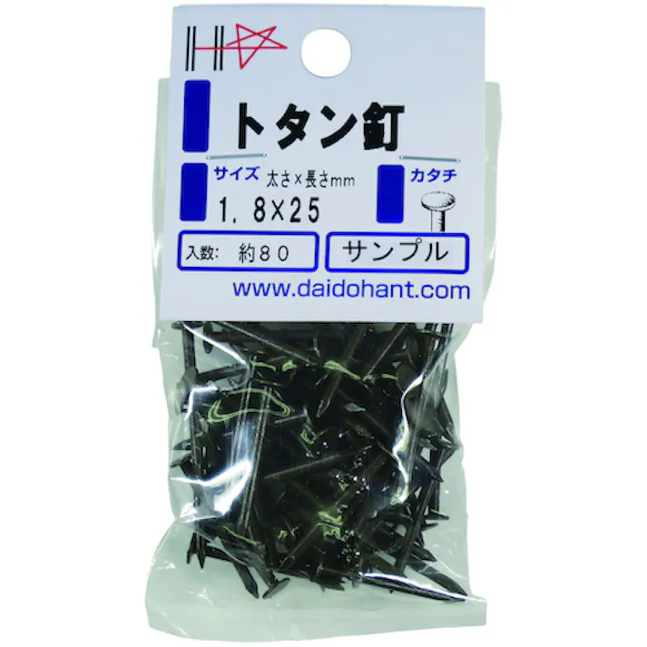 【CAINZ-DASH】ダイドーハント HP トタン釘 茶 1.8×25 80本入 10186967【別送品】