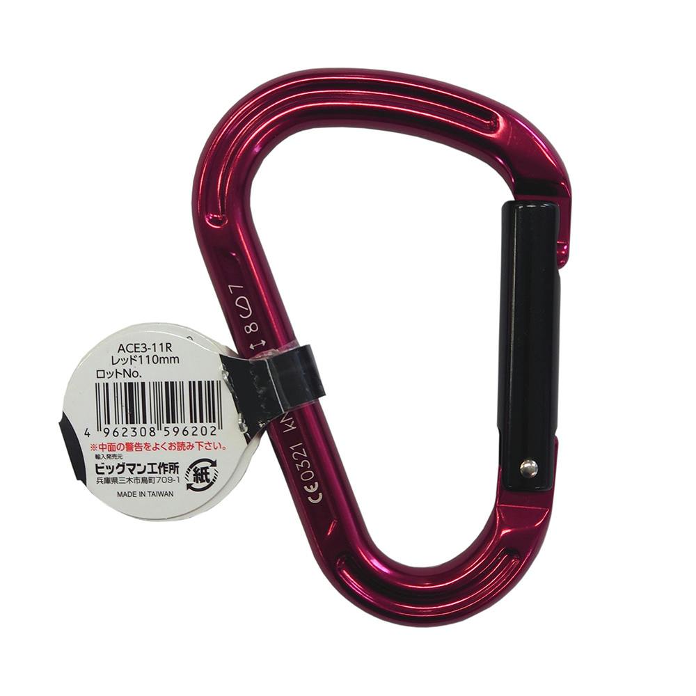 OKINAWAman　専用 Bigman 強力カラビナ CARABINER 110mm レッド ACE3-11R | ねじ・くぎ