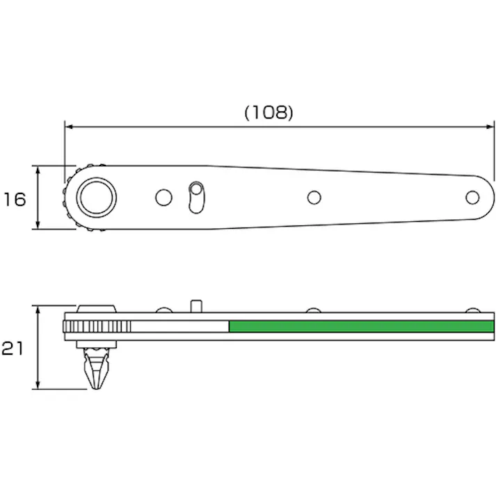 【CAINZ-DASH】アネックスツール ストレート型 オフセットラチェットドライバー 425【別送品】