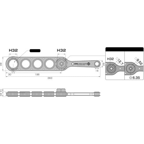 CAINZ-DASH】兼古製作所 オフセットアダプター３２ｍｍ ロングタイプ