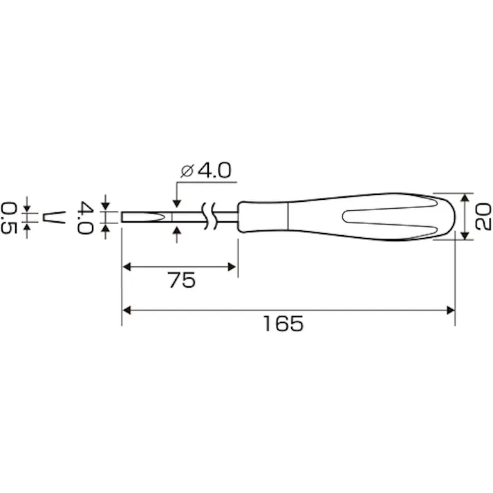【CAINZ-DASH】兼古製作所 スーパーフィットドライバー 細軸タイプ -4×75 1540-4-75【別送品】