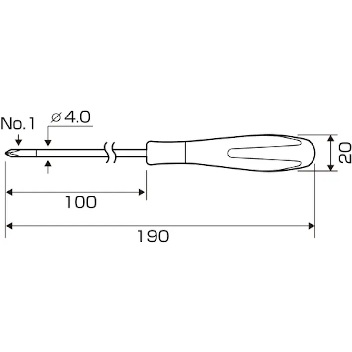 【CAINZ-DASH】兼古製作所 スーパーフィットドライバー 細軸タイプ +1×100 1540-1-100【別送品】