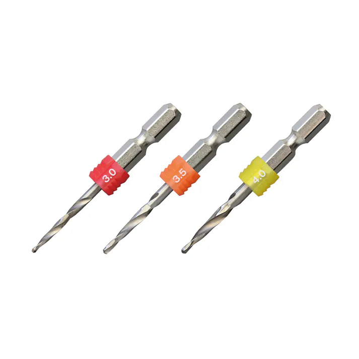 ANEX アネックス グリップ付ショート下穴錐 赤・オレンジ・黄 3本組